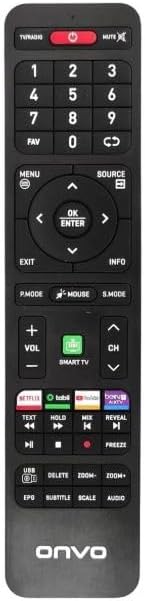 Babilden Onvo LCD LED Kumanda Netflix Youtube Bein Connect Smart TV Tuşlu Uzaktan Kumanda Onvo Modelleri ile Uyumlu (HL0164)