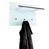 Die Milchglasplatte aus Sicherheitsglas wirkt als wunderschöner Kontrast zu den in Chrom verzierten Halterungen und rückt diese in ein edles Licht