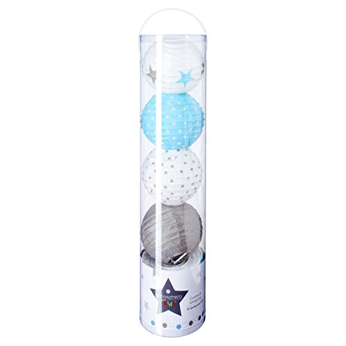 Lichterkette 10 Kugeln LED Taupe und Blau - 3