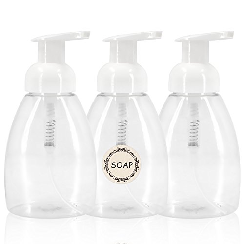 almondcy 3 200 ml feine leer Mist Spray Flasche? tragbar manuell Garten Pflanzen Hand trigger Wasser spritzen Kunststoff Sprühflasche? Kunststoff Trigger Spray Flasche für Blumen und Reinigung Garten, Transparent/Weiß, 2 - 8