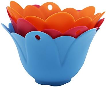 iGraver Egg Poacher Cups Egg Poaching Cups, Silicone Poaching Pods, Microwave or Stovetop Egg Cooker, Pack of 4