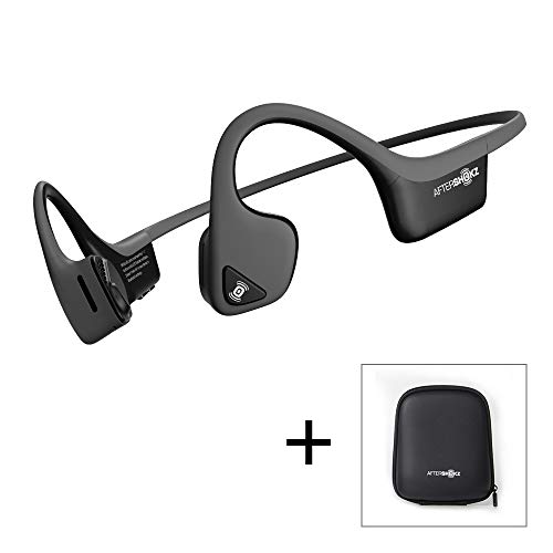 AfterShokz Trekz Air - Auricolari wireless open-ear (orecchie libere) a conduzione ossea con custodia portatile, Grigio