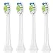 Produktbild 4 Stk Ersatz Aufsteckbürsten für Philips Sonicare. Komplett kompatibel mit Philips Sonicare Schallzahnbürsten: Diamond Clean, FlexCare, FlexCare Platinum, FlexCare(+), 2 Series, EasyClean