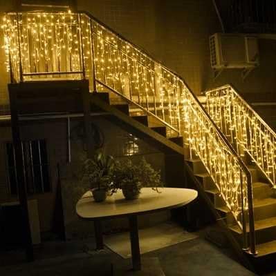 LED lights flashing light curtain waterfall anchor bar room decoration background copper ice lamp series,Blue light 3 m *3 meters