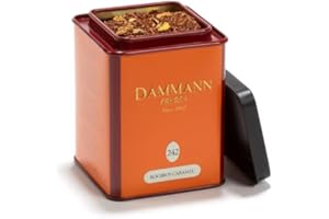 Dammann Frères - Infusión Rooibos Caramel a Granel, 100 g, Hojas Sueltas, Aroma Natural de Caramelo, Sabor Dulce y Reconfortante, Sin Teína, Rooibos Premium