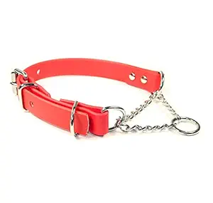sleepy pup Adjustable Waterproof Martingale Half-Check Stainless Steel Chain Training Dog Collar - Made in Virginia (XL: 22