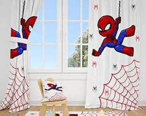 Geeta Enterprise 3D Digital Cartoon Spider-Man Printed Polyester Fabric Curtains for Window/Door/Long Door, Kids Room Curtains for Boy/Girl (Window, Single Piece Only)