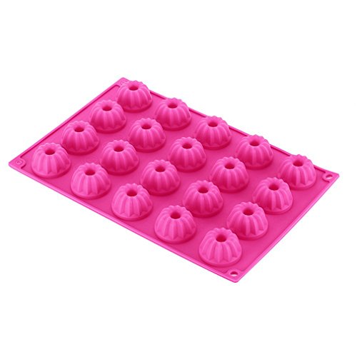 HENGSONG 20er Mini Gugelhupf Backform Silikon Gugelhupfform 30x20x2.3cm, Rosa