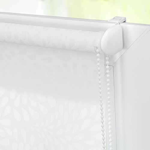 Lichtblick KRT.045.180.123 Rollo Klemmfix, ohne Bohren, blickdicht, Drops – Weiß Transparent 45 x 180 cm (B x L) - 4