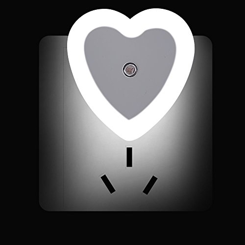 Nachtlicht, FIDEA night Licht 0.5W Plug in LED Nachtlicht Lampe mit Sensor, mit automatischer Dämmerung bis Dämmerung Lichtsensor, weiß, 4er Pack (Herz)