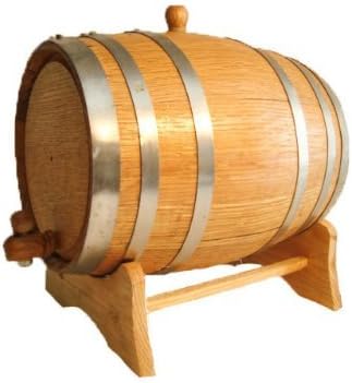 American Oak Barrel with Steel Hoops- 2 Liter or .53 Gallons by North American Barrel
