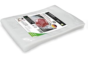 ‎CASO CASO Siegelrandbeutel 20 x 30 cm, 90 mμ, 100 Stück, ausschließlich für Kammervakuumierer, glatte Oberfläche, stabile Schweißnaht, BPA-Frei, Sous Vide, Made in Germany