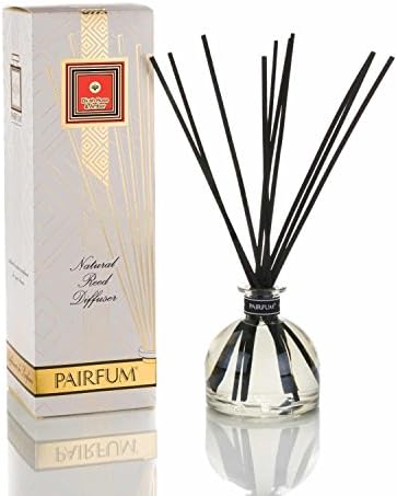 Large & Natural Reed Diffuser - Long-Lasting & Healthy - Beautiful Perfumes That Compliment You - Fragrances for 6-9 Months (250 ml) - by PAIRFUM - Perfume: Blush Rose & Amber - with Black Reeds