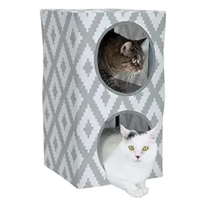 Kitty City Small Teepee and Feather Toy, Kitty Camp Cat Tent, Cat Bed, Pet Cave Bed, Kitten Cube