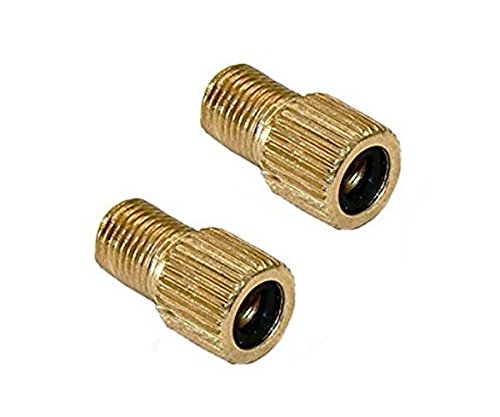 Adaptador de latón de válvula Presta a Schrader para bicicletas, incluye junta tórica, 2 unidades