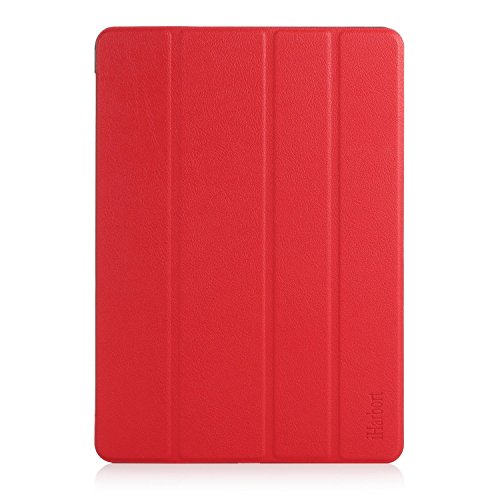 iHarbort® iPad Air 2 Hülle – Premium PU Leder Tasche Hülle Etui Schutzhülle Ständer Smart Cover für iPad Air 2, mit Schlaf / Wach-up-Funktion (iPad Air 2, Rot) - 7