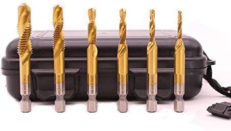 GORCHEN Drill Tap Bit Tool Kit Set Titanium Coated Thread Tap Hex Shank Deburr Countersink Bit M3-M10