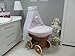 10 pcs Set - wicker crib moses basket bassinet including complete furnishings, Modell:rosa - big wheels