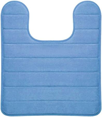 Memory Foam Blue Bathroom Pedestal Mat 50 x 50 Non Slip Super Soft