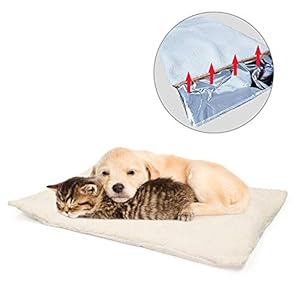 GingerUP – Alfombra de Cama para Mascotas, Gatos, Auto calefacción, para Mascotas, Perros y Gatitos para Viajes o casa, Color Blanco