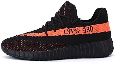 Poll Verll Mens Womens Unisex Couple Casual Fashion Sneakers Breathable Athletic Running Shoes … (EU 43/UK 9, Black-Orange-330)