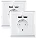 Produktbild 2x SHOOT USB Schuko Steckdose mit 2 x USB 230V 220V WEIß, Laden aller mobilen Geräte IPod IPhone IPad Smartphone MP3 Passent in Standard Unterputzdose unterputz