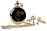 Taschenuhr und Manschettenknöpfe in Gold mit Motiven aus dem Bereich Justiz und Recht, Geschenk für Anwälte, Jurastudenten, Juraabsolventen, Polizisten, Richter