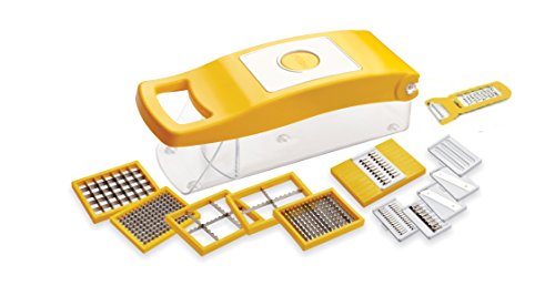 HOME CUBE® High Quality 12 in 1 Fruits And Vegetable Cutter -Slicer , Chopper, Grater, Peeler - All In One (Yellow) - ** Made In India ** RS.549 (63.00% Off) - Amazon