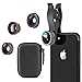 Produktbild 5 in 1 Handy Objektiv Set mit Geschenkbox, HAUTIK Fisheye Objektiv, 0.6X Weitwinkelobjektiv, 15X Makroobjektiv, 2X Teleobjektiv und Polarisato für iPhone X,iPhone 8/7/6/6s Plus,Samsung und Smartphones