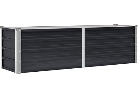 vidaXL Odlingslåda upphöjd antracit 160x40x45 cm galvaniserat stål - Amazon Deal & Rabatt