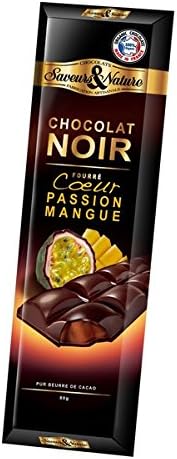 Dark chocolate bar 70% cocoa filled with "maracuja-mango", 80 g, Chocolate bar