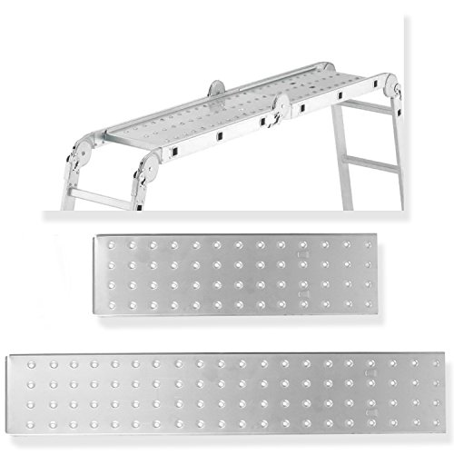Masko® 6in1 Mehrzweckleiter 4.70M ALU Anlegeleiter Klappleiter Stehleiter Aluminium Modell: 4 x 4 Stufen mit Plattform - 6