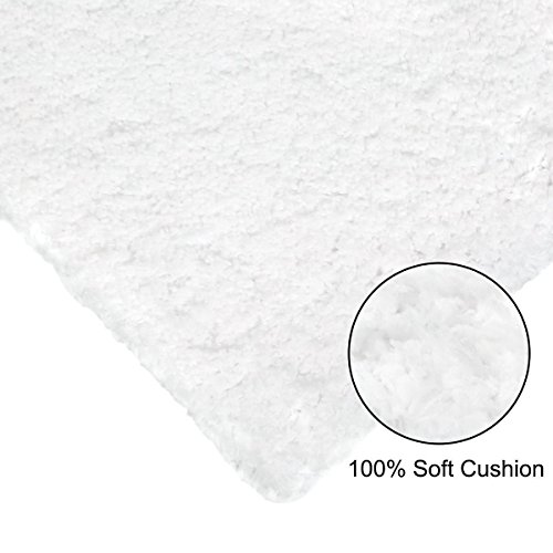 Lifewit Badematte Weiche Badevorleger Mikrofaser Badeteppich Rutschfest Antibakteriell Gummi Teppich 80x120cm Weiß - 3