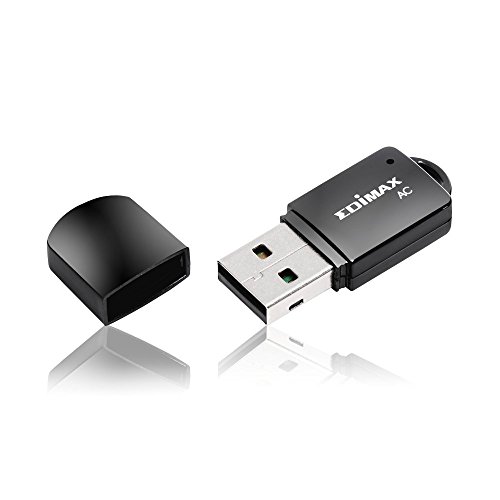Edimax EW-7811UTC - Adaptador de Red USB (USB 2.0, 150Mbps (2.4GHz) o 433Mbps (5GHz)), Negro