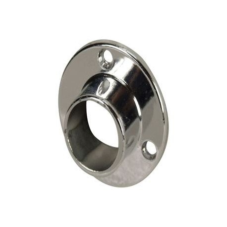 PROTENROP Soportes para Barra de Armario, Extremo, Redondo, Color Cromado