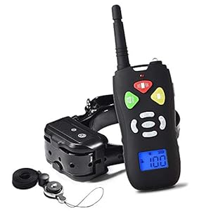 WOLFWILL No Shock Collar de Entrenamiento para Perros, Pantalla LCD, Vibración Doble Pitido, 1500ft Rango, IP67 Impermeable y Recargable.