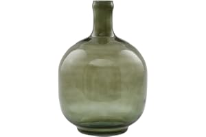 House Doctor 208346064, Jarrón Tinka Verde Oscuro, Vidrio