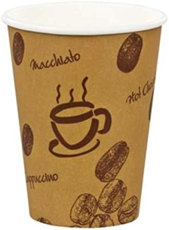50 pieces premium coffee mug, "Coffee to go", cardboard coated, 8 oz,200 ml / heat resistant "Coffee to go" cup with &ldquo;Hot Beans&rdquo; motif. Made of 100% recyclable cardboard.