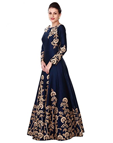Alethia Blue Color Taffeta Silk Embroidered Semi-Stitched Gown-ALK497GN846BU RS.1999 (66.00% Off) - Amazon