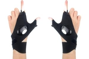 HUMPUN Fishing Gifts for Men, Father s Day Flashlight Gadgets for Men, Dad Gift Ideas USB Rechargeable LED Fishing Gloves, Funny Fishing Gloves With Light for Men, Secret Santa Gifts for Dad/Husband/Brother