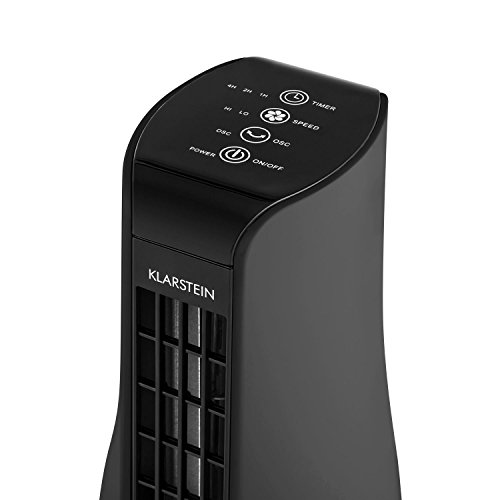 Klarstein • Skyscraper Office • Mini Ventilator • Tischventilator • Säulenventilator • leise • 2 Geschwindigkeiten • Oszillation • sparsam • 16 Watt Leistungsaufnahme • Timer • Staubfilter • Touch-Bedienfeld • platzsparendes Säulendesign • schwarz - 7
