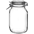 BORMIOLI Rocco ‘Fido’ Airtight Glass Jar with Clip Lid (2.13L) – Medium Food Storage Container/Fermenting Jar – Ideal for Storing, Pickling & Preserving – Premium Food-Grade Glass