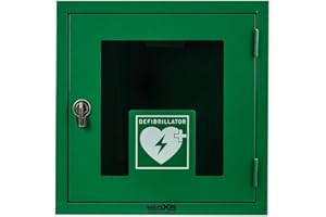 ‎MEDX5 MedX5 Universal Defibrillator Metallwandkasten für Innenbereiche mit Defi-Standortschild, abschließbar