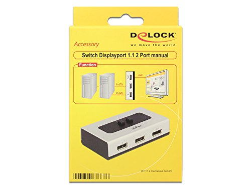 Delock 87668 Umschalter Displayport 1.1 2 Port manuell silber - 2
