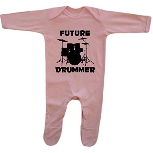 Baby Girl's Future Drummer Funny Rompersuit 3-6M Pink