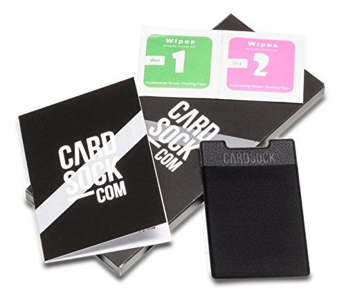 â¤ Cardsock - #1 Premium Smartphone Kartenhalter - schwarz / black - Kreditkarten, Ausweise & Bargeld am Handy - Kartenfach & Kreditkartenhalter