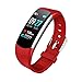 Produktbild Muium Smart Watch Sport Fitness Aktivität Herzfrequenz Tracker Blutdruck Kalorien Armband mit Pulsmesser Wasserdicht Smartwatch Schrittzähler (Rot)