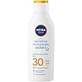 NIVEA SUN Protect & Sensitive Sun Lotion (200ml), Sunscreen with SPF30, Suncream for Sensitive Skin with Aloe Vera, Immediately Protects Against Sun Exposure