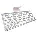 Produktbild perlo33ER Ultra Slim 78 Tasten Wireless Bluetooth Tastatur mit Halterung für Tablet Laptop PC - Weiß