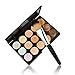 LEORX Face Contour Kit Highlighter Makeup Kit 15 Colour Cream Concealer Palette with Brush